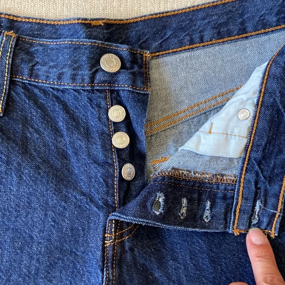 Levi's button-fly size 25 waist, cutoff denim shorts. - Picture 3 of 8